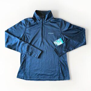 NEW Columbia Park View Grid Fleece Long Sleeve Half-Zip Women's Size Large Gray